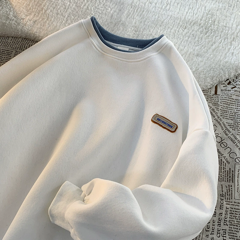 Свитшот оверсайз унисекс — осенняя пара Pullover, авокадо-зеленый, размеры M–XXL