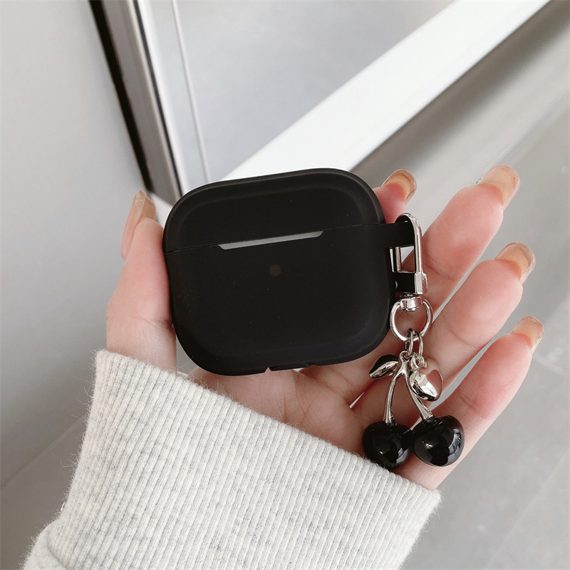 ソリッドカラーラブチェリー Airpods に適した第 4 世代保護カバー第 2 世代第 3 世代 pro2 Apple Bluetooth ヘッドフォンケースシンプル|undefined