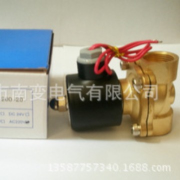 2W-200-20AC220VDC24V两位两通水用电磁阀铜质锌合金水阀常闭DN20