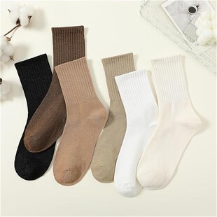 Z 18013 Women's Solid Cotton Socks Ůʿ���m ���R�d�羳�W����