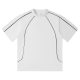 240g Heavy Cotton Contrast Color Chic Tide T-Shirt for Men and Women with Loose Shoulder College Style Leisure Short Sleeve Summer