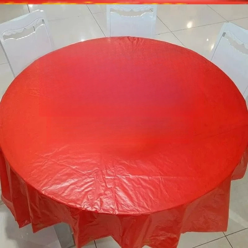 Disposable tablecloth cloth cloth round table plastic cloth thin film wedding tablecloth thick wine mats red waterproof table 萩