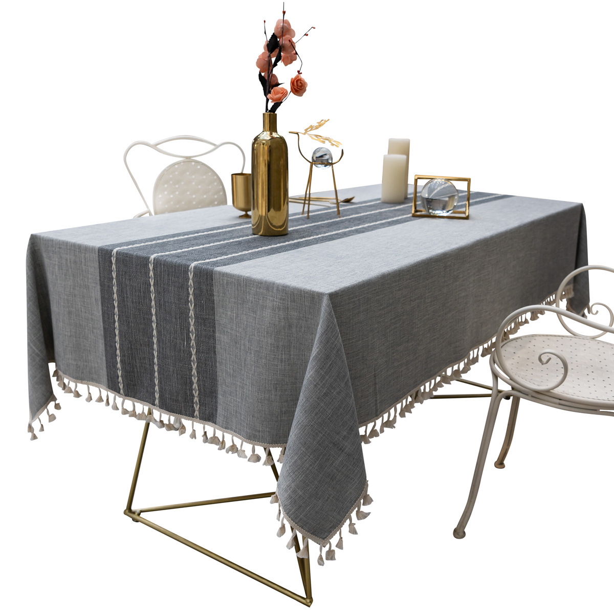 ins wind tablecloth cotton and linen European-style fabric dust-proof dining table cloth coffee table rectangular tablecloth_voghion.com