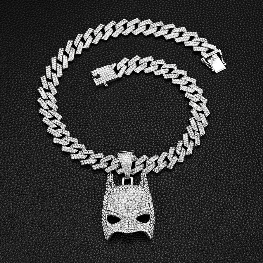 Batman Peripheral Mask Cuban Hip Hop Jewelry Personalized Necklace_voghion.com