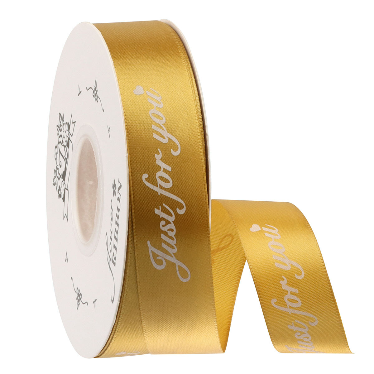 2,5 cm impreso cinta de poliéster logotipo personalizado floral tienda de flores ramo fresco embalaje cinta atado cinta de la torta