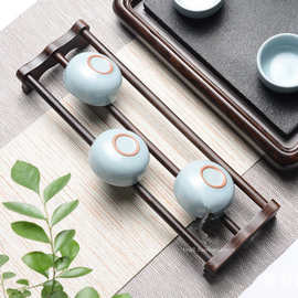 黑檀木茶杯架子茶具收纳架功夫茶具沥水家用简约茶杯置物木架茶杯