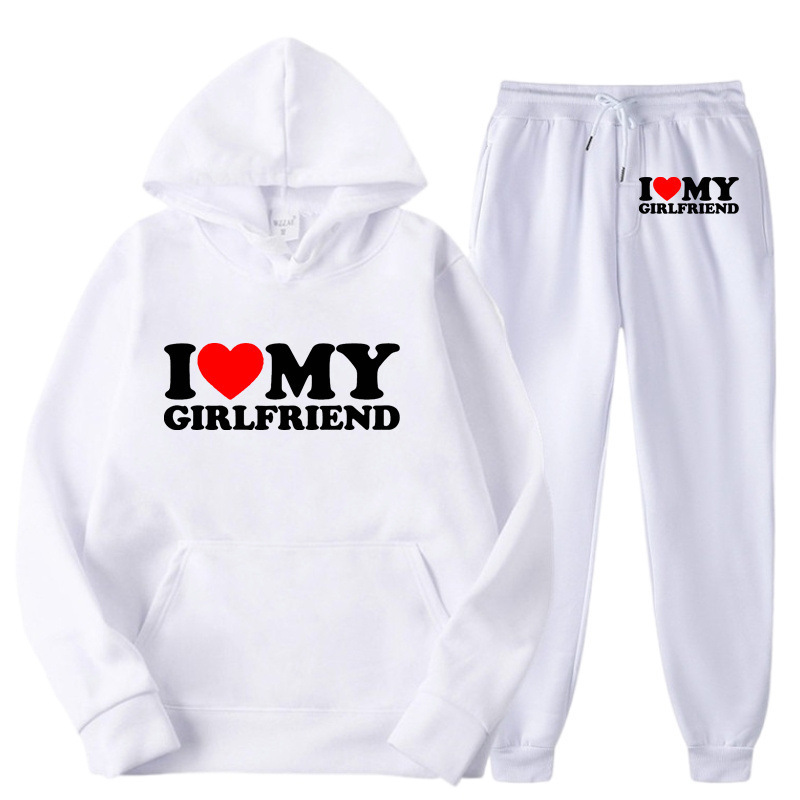 Cross-Border Amazon I Love My Girlfriend Sweatshirt I Love My Girlfriend Casual Loose Suit