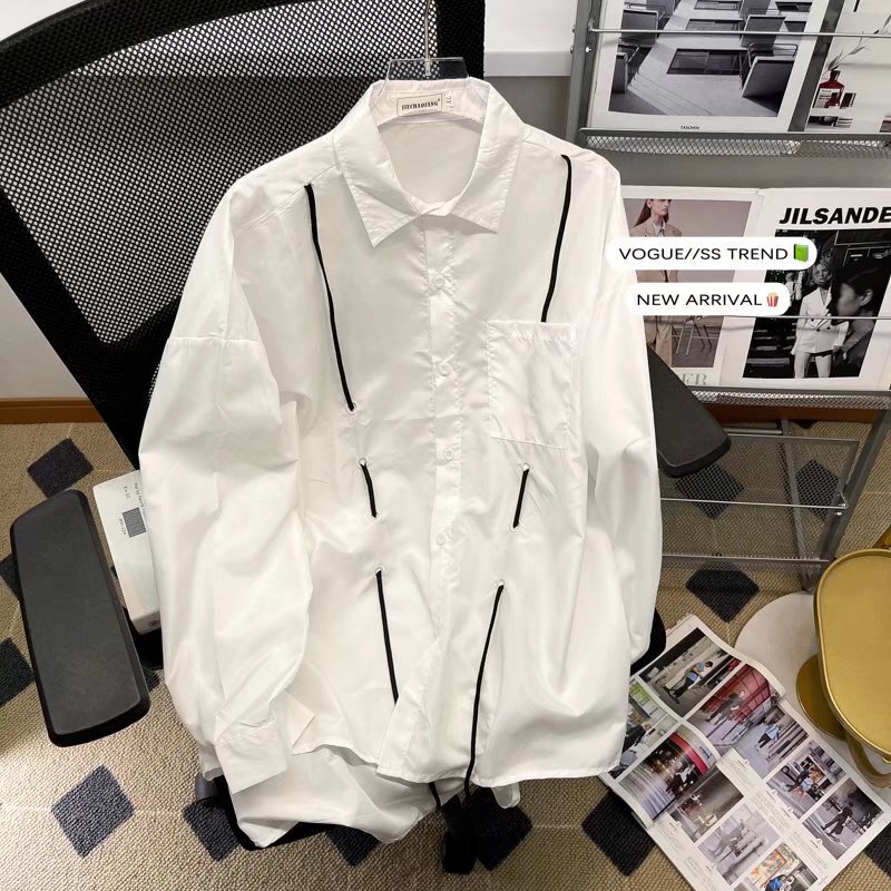 Design Sense Niche Shirt Men's Autumn Korean Style Puffy Handsome Long-sleeved Shirt Youth BF Trendy All-match Loose Jacket Design Sense Niche Shirt Men's Autumn Korean Style Puffy Handsome Long-sleeved Shirt Youth BF Trendy All-match Loose Jacket