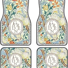 跨境花卉汽车通用脚垫亚马逊temu代发水晶绒耐脏耐磨易打理垫子