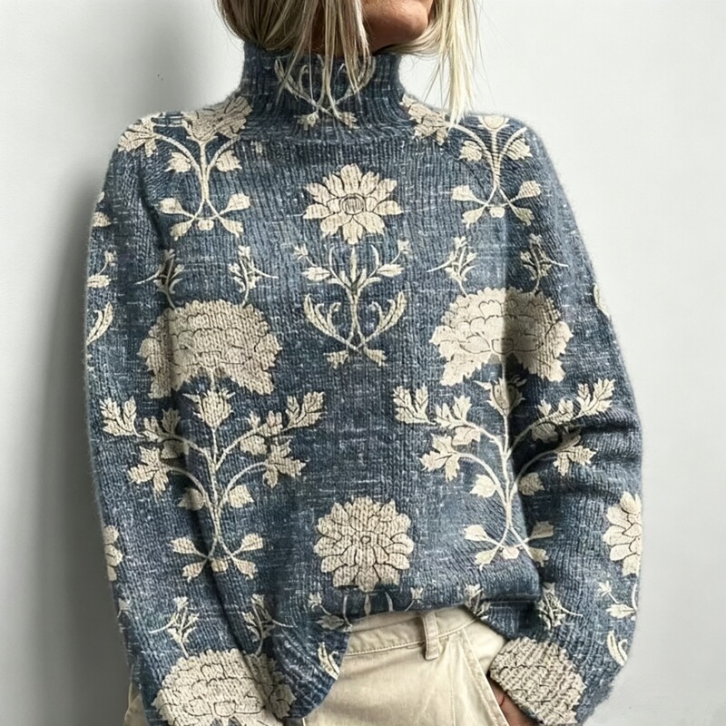 2026 Cross-Border European and American Foreign Trade Women's Clothing Amazon Independent Site Christmas Loose Casual Style Printed Turtleneck Sweater 2026 Cross-Border European and American Foreign Trade Women's Clothing Amazon Independent Site Christmas Loose Casual Style Printed Turtleneck Sweater