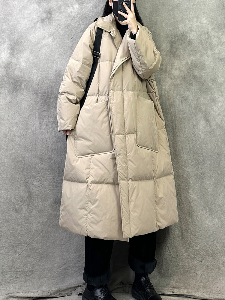 warm long winter down jacket for leisure