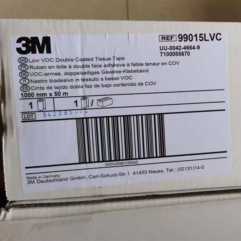 现货供应3M99015LVC低气味汽车内饰部件粘接双面胶VOC棉纸薄胶带