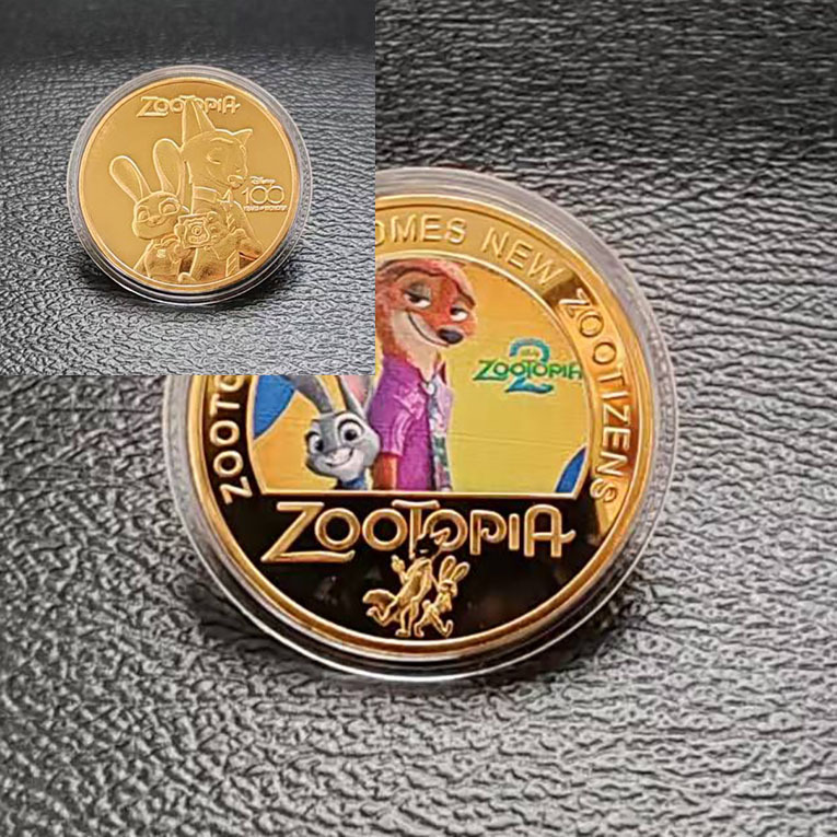 Medalla de zoo loco metal artesanía monedas de oro de color monedas de juguete recuerdo recuerdo de la colección de zoo