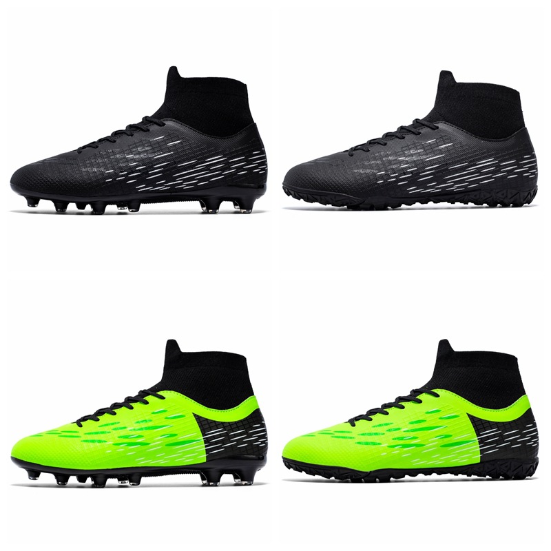 Otoño binbinniao ventas directas de la fábrica zapatos de fútbol largo roto uñas alto-top transpirable entrenamiento deportivo zapatos hombres y mujeres fútbol