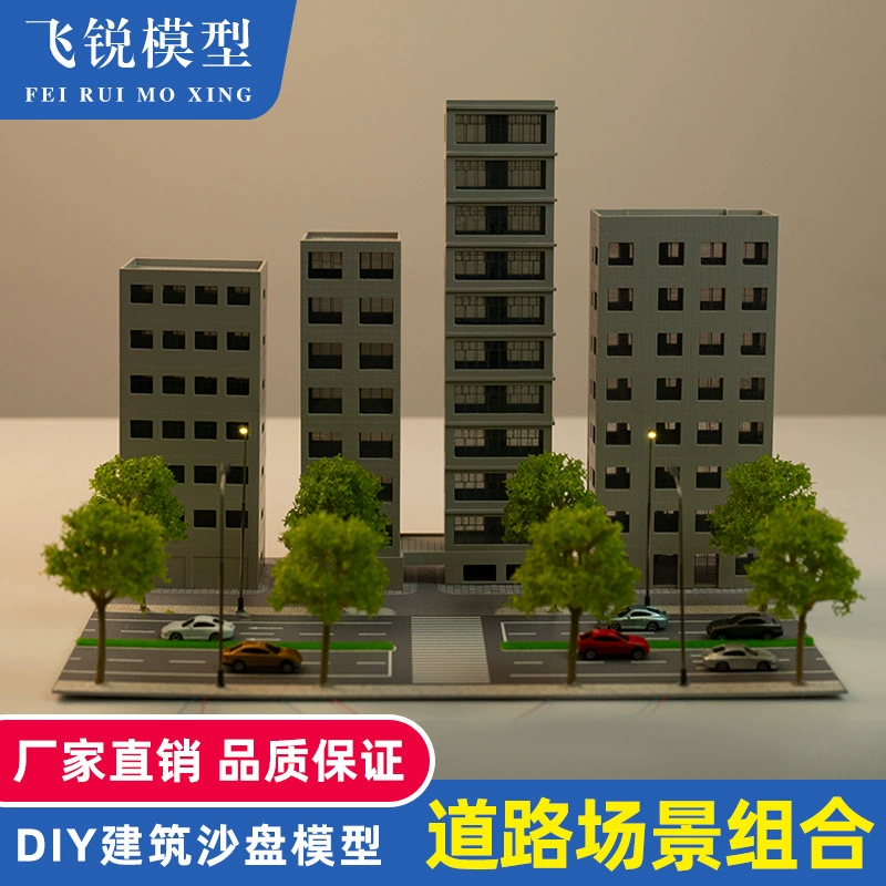 Realistic parking with light handmade, set