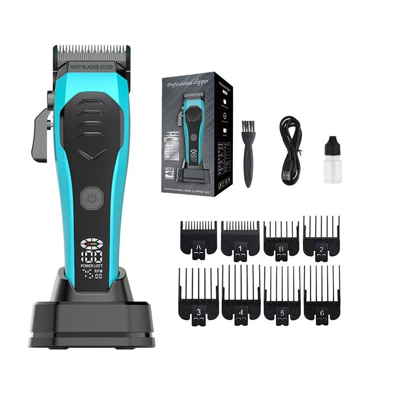 Set de Cortapelos Eléctrico Digital de Aleación de Titanio con Cabezal Lavable para Barbería y Hogar
