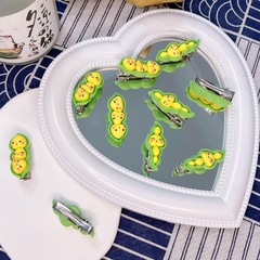 Whimsical Simulation Expression Pea Baby Bangs Fringe Hair Clip Cartoon Cute 3D Student Side Clip Hair Accessory for Girls