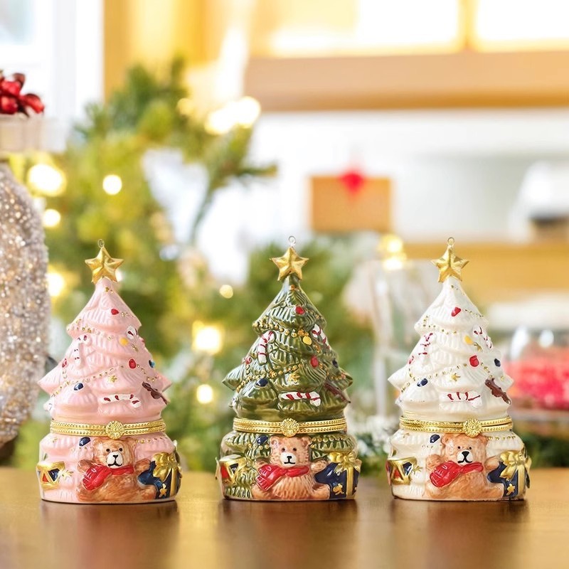 外国貿易陶磁器クリスマスツリー香薫ろうそくかわいいベアー許樹テーブルトップ装飾装飾雰囲気プレゼント卸売り|undefined