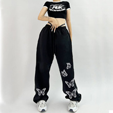 虾皮2023年春wish新款宽松抽绳束脚休闲直筒裤支持批发代发