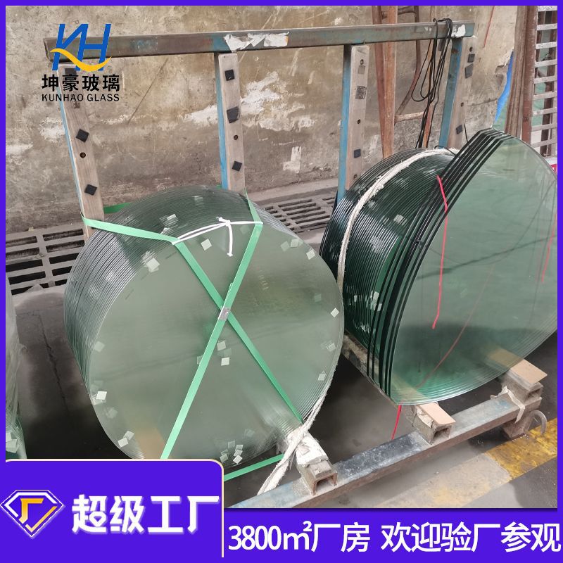 坤豪专业生产异形钢化玻璃 玻璃工 按需求供应钢化透明玻璃