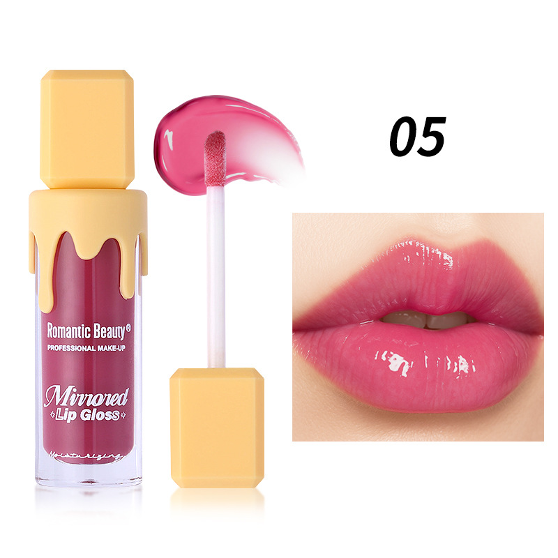 Esmalte labial espejo transfronterizo es fácil de colorear, esmalte labial de agua, esmalte labial líquido, esmalte labial de color perlado, mujer
