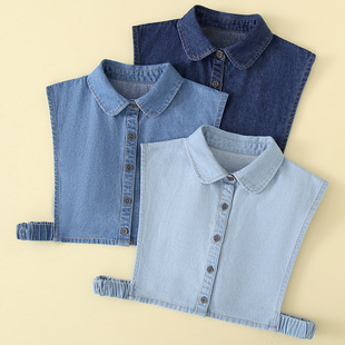 New washed Denim fake collar all-match shirt fake collar inner wear Ruan elegant temperament matching collar sweater decoration