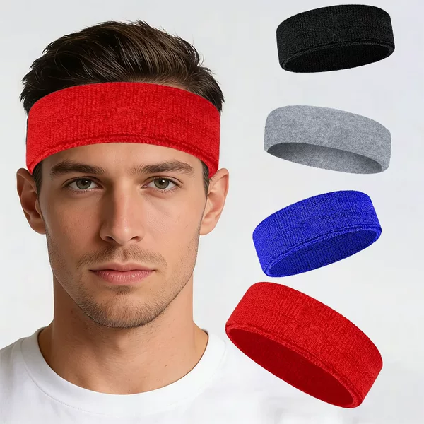 Sports towel hair band running sweat-absorbent outdoor yoga beam headband headband head protector solid color fitness elastic sweat band