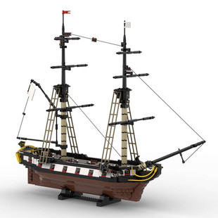 Moc-76499 Pirate Theme 18-Gun Decked Double-Masted Sailing Ship 1690 Particle Number