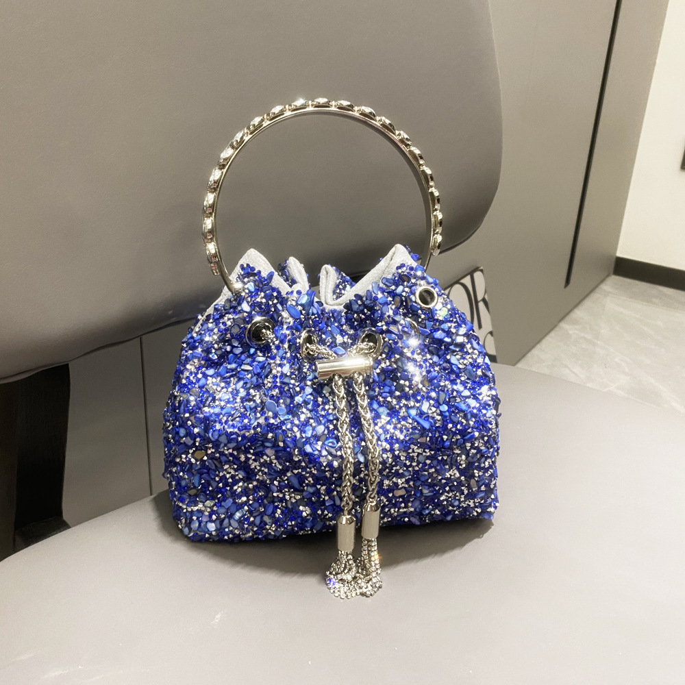 487g Weight String Closure Type Top Handle Strap Type Bucket Bag Bags Type Holiday, Shopping Occasion Polyester Material Solid Color Pattern All Seasons Season Women's Gender Streetwear Style Bucket Shape Medium Size Women's Medium Polyester Solid Color Streetwear Bucket String Bucket Bag 20