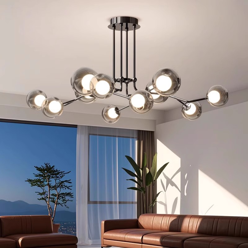Candelabro de sala de estar moderno y simple 2025 nuevo estilo italiano luz de lujo de alta gama sala de dormitorio luz principal lámpara Zhongshan