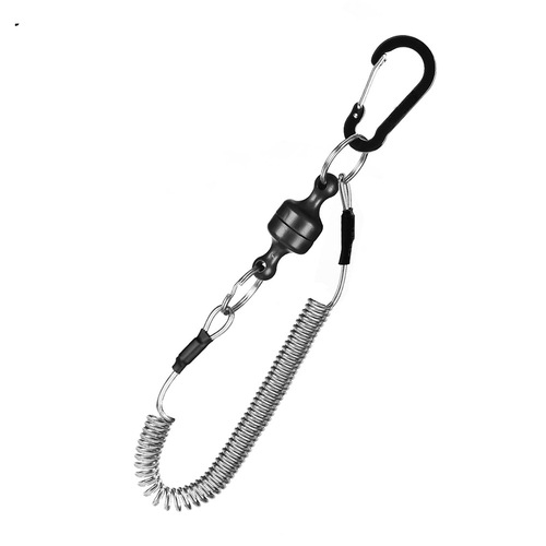 Strong magnetic steel wire lost rope fishing tool anti-off safety rope outdoor fishing quick release strong magnetic portable buckle