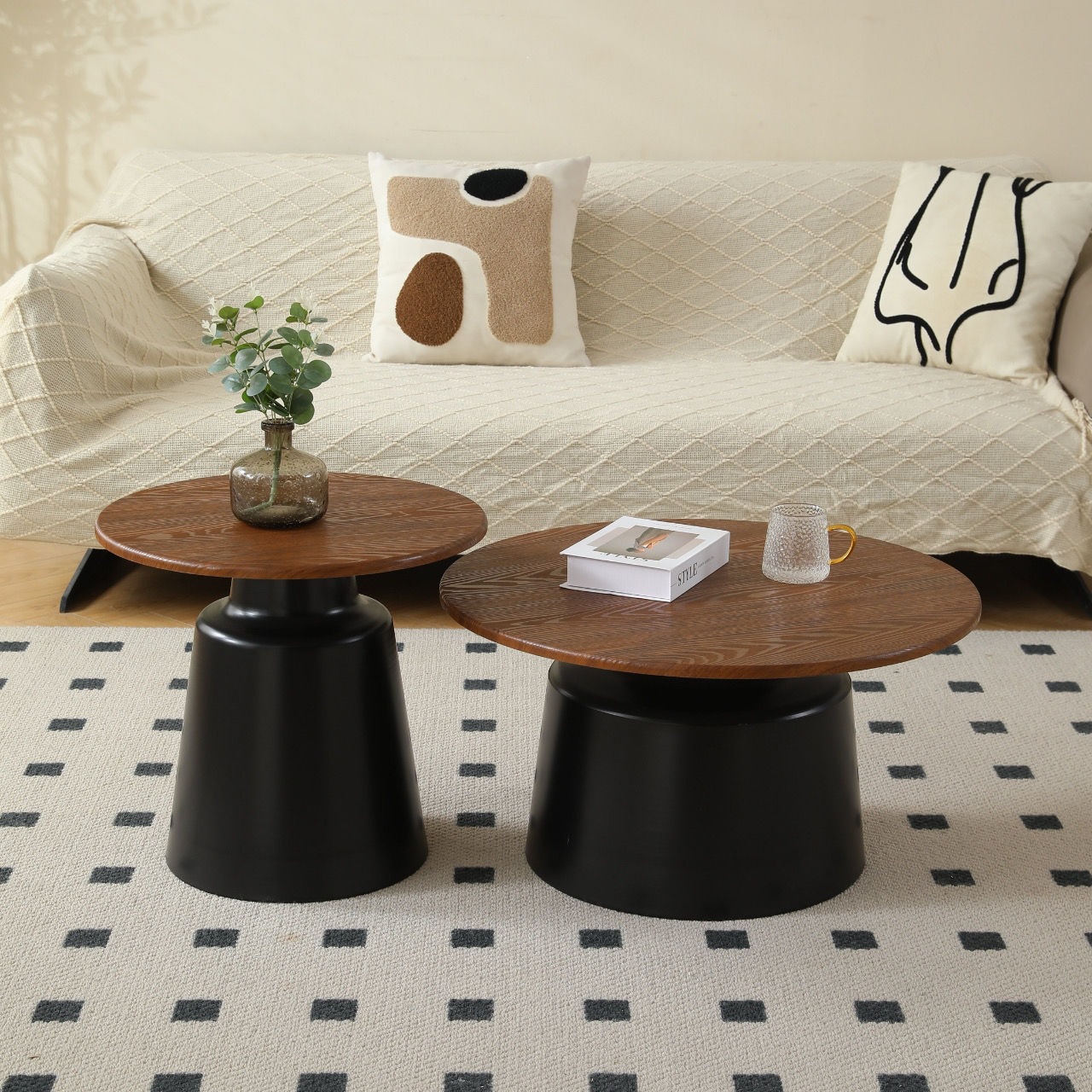 Cream viento nórdico apartamento mesa de té sala de estar pequeña casa simple mesa de té Martini mesa de té redonda