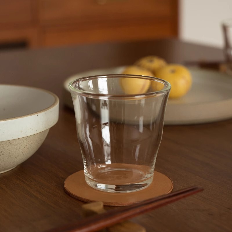 Japanese Style Simple Open Glass Heat Resistant Household Water Cup Coffee Cup Round Transparent Tea Cup Coffee Cup