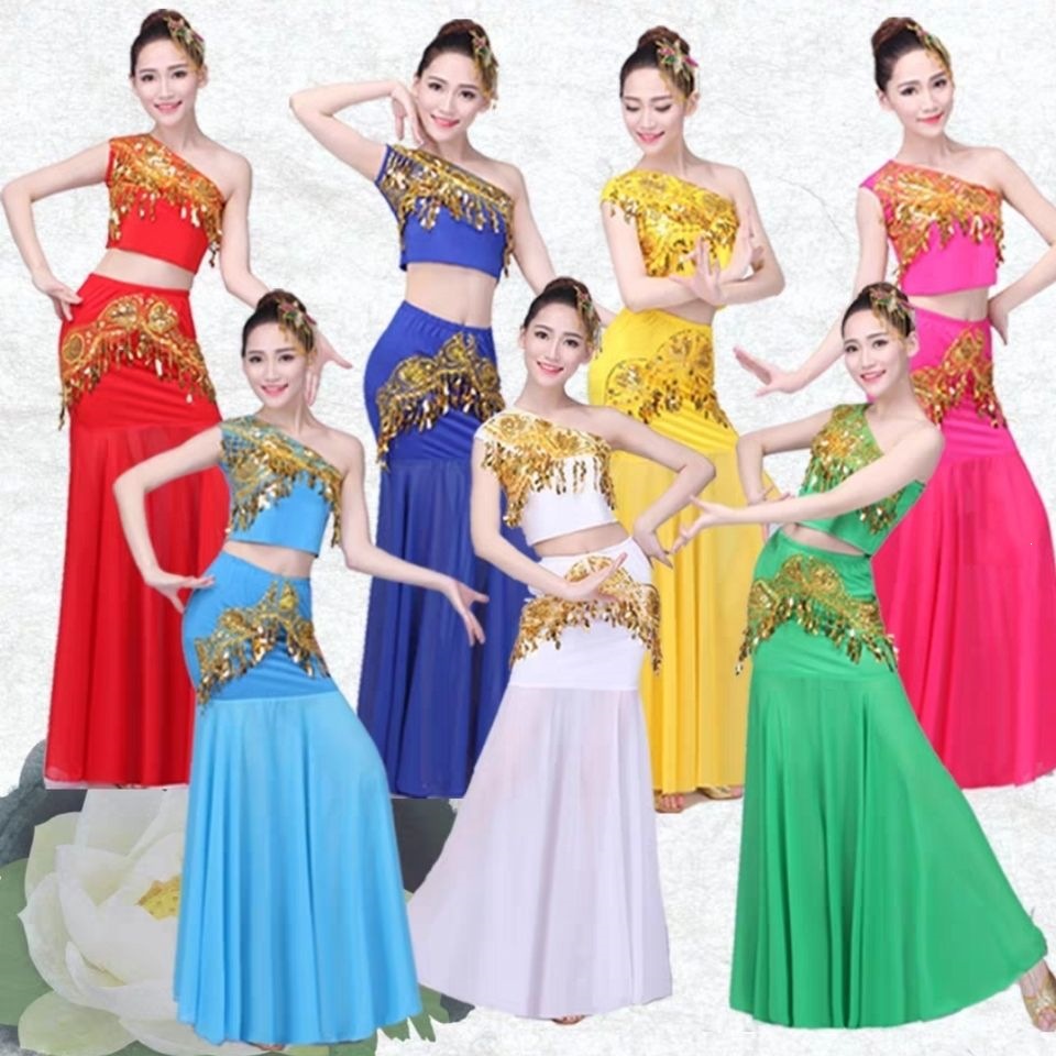 New Scissors Rock - Special Offer: Classical Dai Ethnic Dance Costume, Peacock Dance Costume, Women's Dai Ethnic Costume, Fish