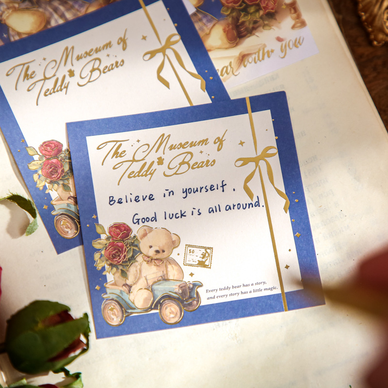 Mr. Paper Full Hot Bronceen Traje de tres Enjoy Notas de Bear Romance House Cute Romantic Theme Notas de estudiante