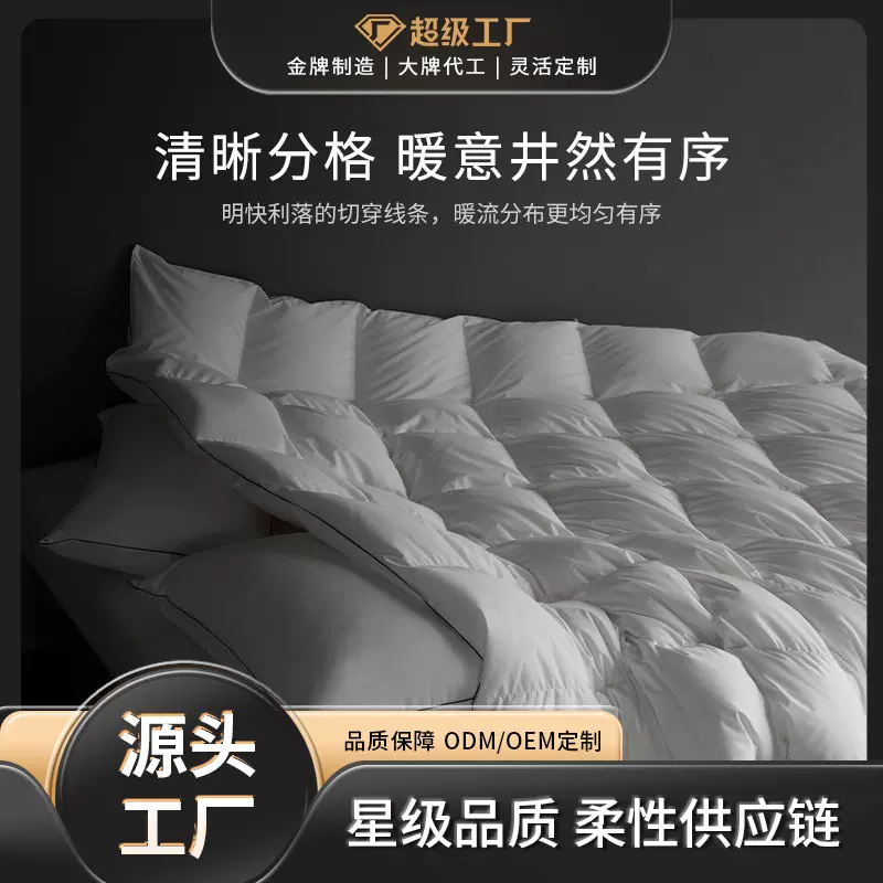 五星级酒店专用超柔舒睡90白鹅绒春秋羽绒被柔赛丝被芯定制