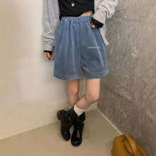 MZI STUDIO-2025秋季新款韩系灯芯绒休闲百搭显瘦直筒短裤女19009