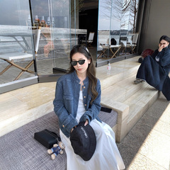 Hhyii vtg蓝调 复古小香风编织牛仔外套女韩系高级感气质百搭上衣