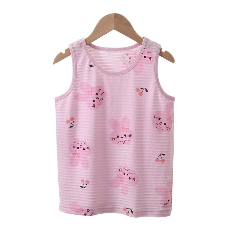 Cotton bamboo vest, summer thin children's T-shirt sleevless, 3 piece set