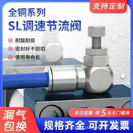 全铜SL气缸节流阀调速阀SL4-M5 6-01 8-02气管快速接头耐高温腐蚀