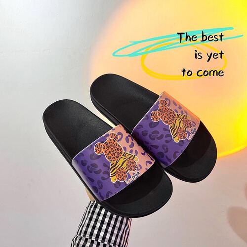  new ins trendy liquid texture personalized doll bear summer slippers non-slip indoor home sandals for outdoor wear