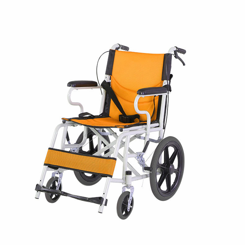 Silla de ruedas plegable ligera, carrito empujador para personas mayores, andador multifuncional con doble almohadilla