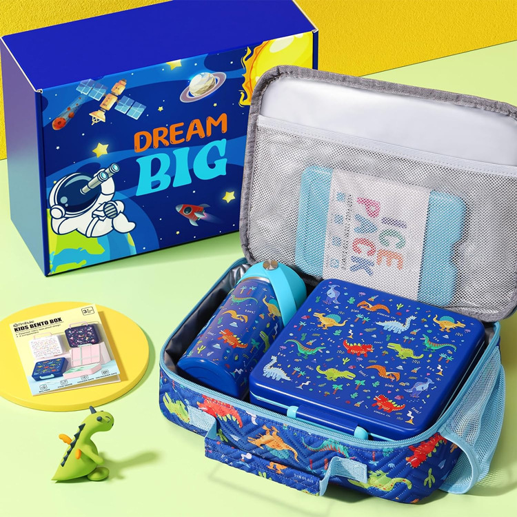 Children's Lunch Box Set Cross-Border Hot Selling Factory Customized Water Cup Bag Lunch Box Set Kidsren's Lunch Box