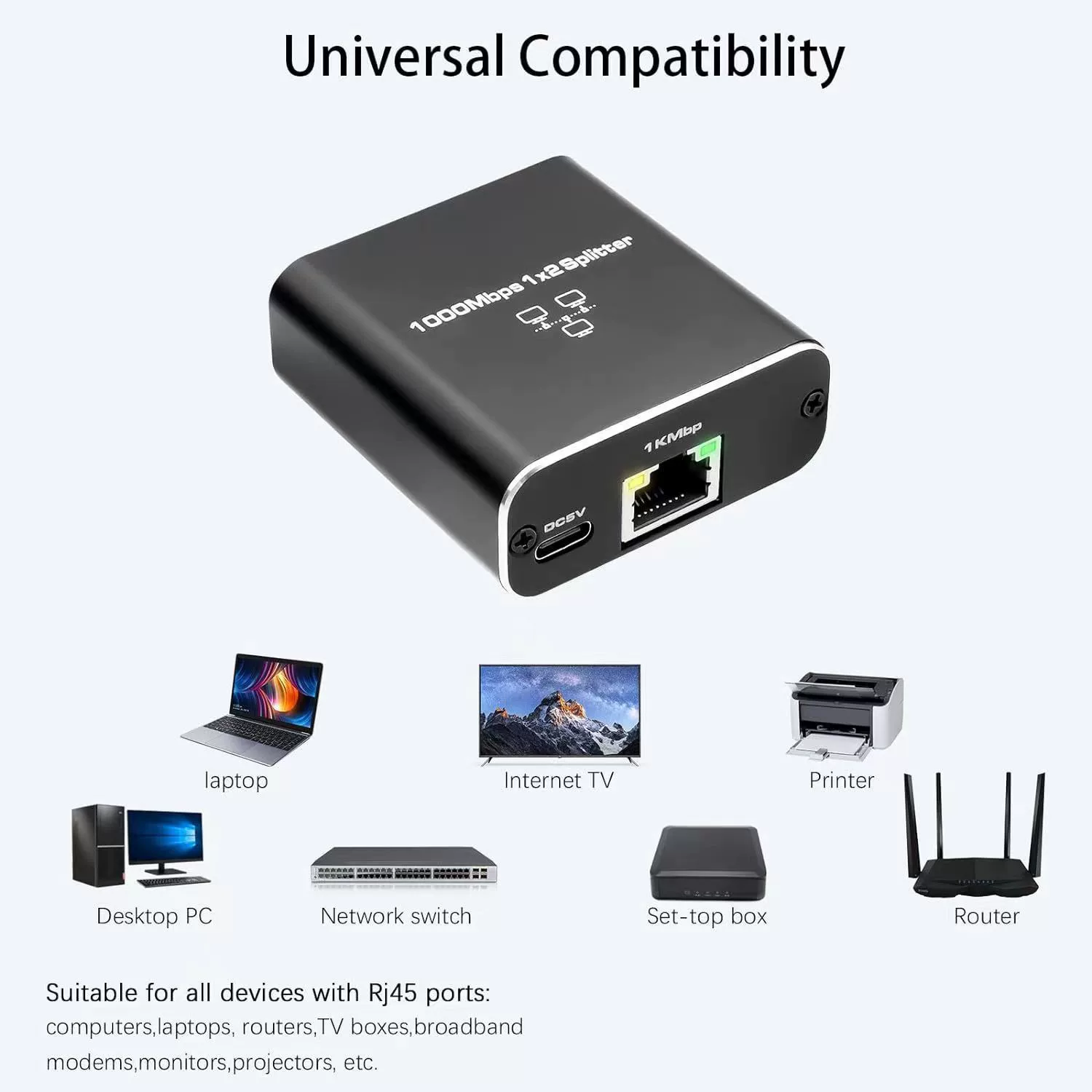 RJ45 гигабитный распределитель сети, широкополосный маршрутизатор/коммутатор, расширитель линии одной подсети