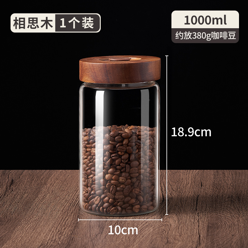 Tanque de almacenamiento de granos de café de grado alimenticio, tanque de sellado de vidrio, tanque de almacenamiento especial para polvo de café, cáscara de naranja de té, tanque de almacenamiento y botella