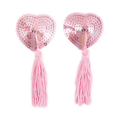 Adult women's products foreign trade tassel heart-shaped silicone nipple stickers sexy flirting women's sequined nipple stickers dropshipping