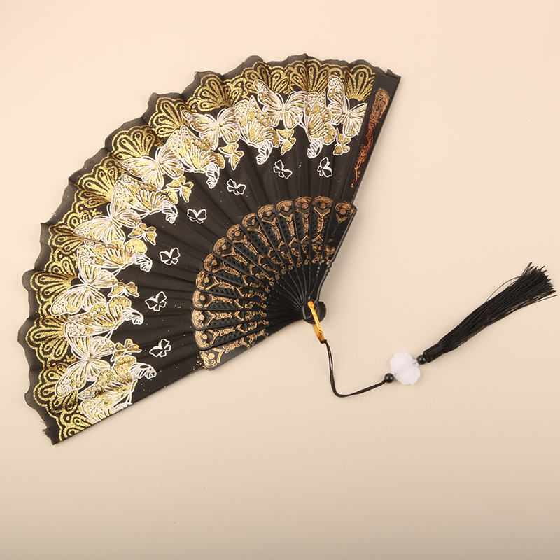 Abanico Plegable de Encaje de Plástico, Estampado, para Danza image 30
