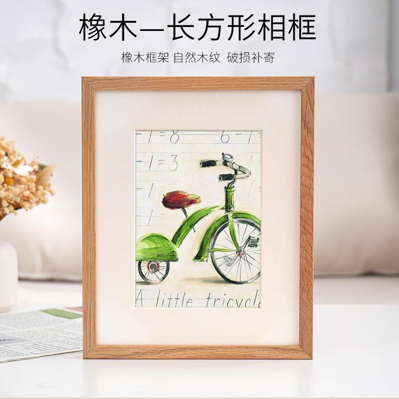 Cross-border exclusive for pure oak photo frame table 10 inch 20 inch custom wholesale retro original solid wood photo frame mounted wall Cross-border exclusive for pure oak photo frame table 10 inch 20 inch custom wholesale retro original solid wood photo frame mounted wall