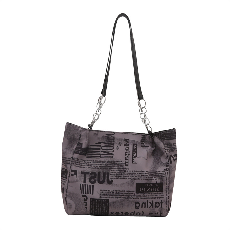 Bolsa de hombro de moda moda para mujeres 2025 nueva impresión de gran capacidad bolsa de mano simple de viaje bajo la axila
