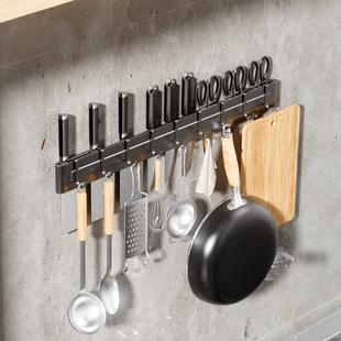 Factory supply non-perforated kitchen hook wall-mounted kitchen knife holder household multifunctional kitchen storage rack